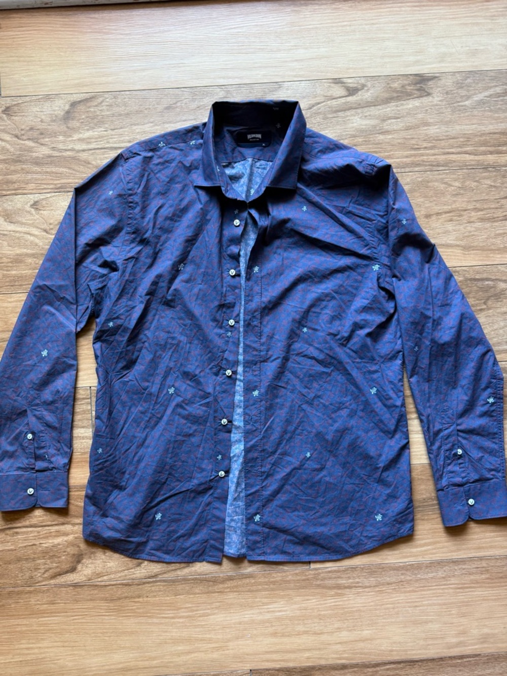 Vilebrequin Collection Men’s XL Button Up Shirt Turtle Print Blue 100% Cotton